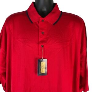 OUTER BANKS RESERVE Red Mercerized Cotton Polo Red Blue Trim Golf Shirt Size 3XL